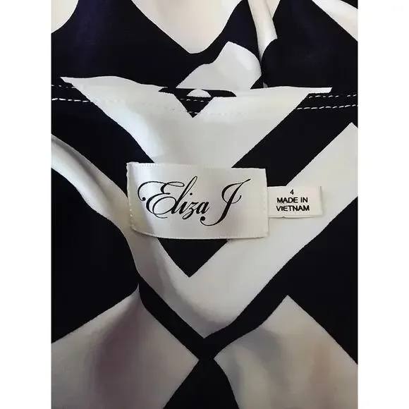 Eliza J Stunning Vacation Cruise Goemetric Gorgeous Sheath Women's Dress 4 - Picture 4 of 5